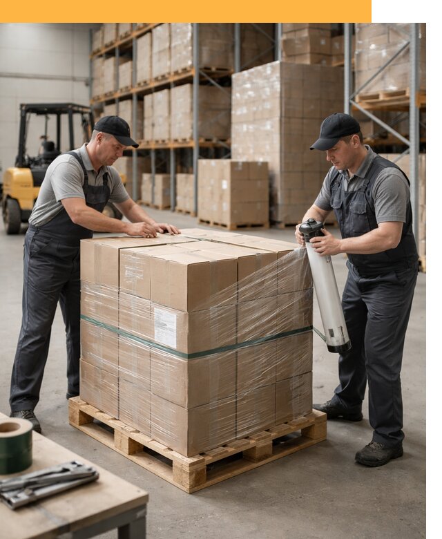 Упаковка и паллетирование грузов от 3638 руб: защита и крепление